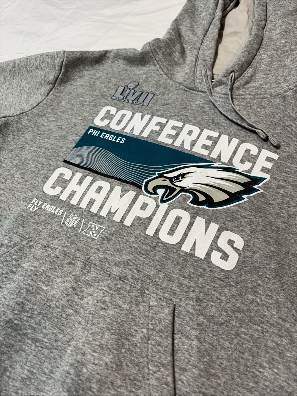 Nike Philadelphia Eagles Super Bowl LVII Hoodie Medium Conference Champions Grey